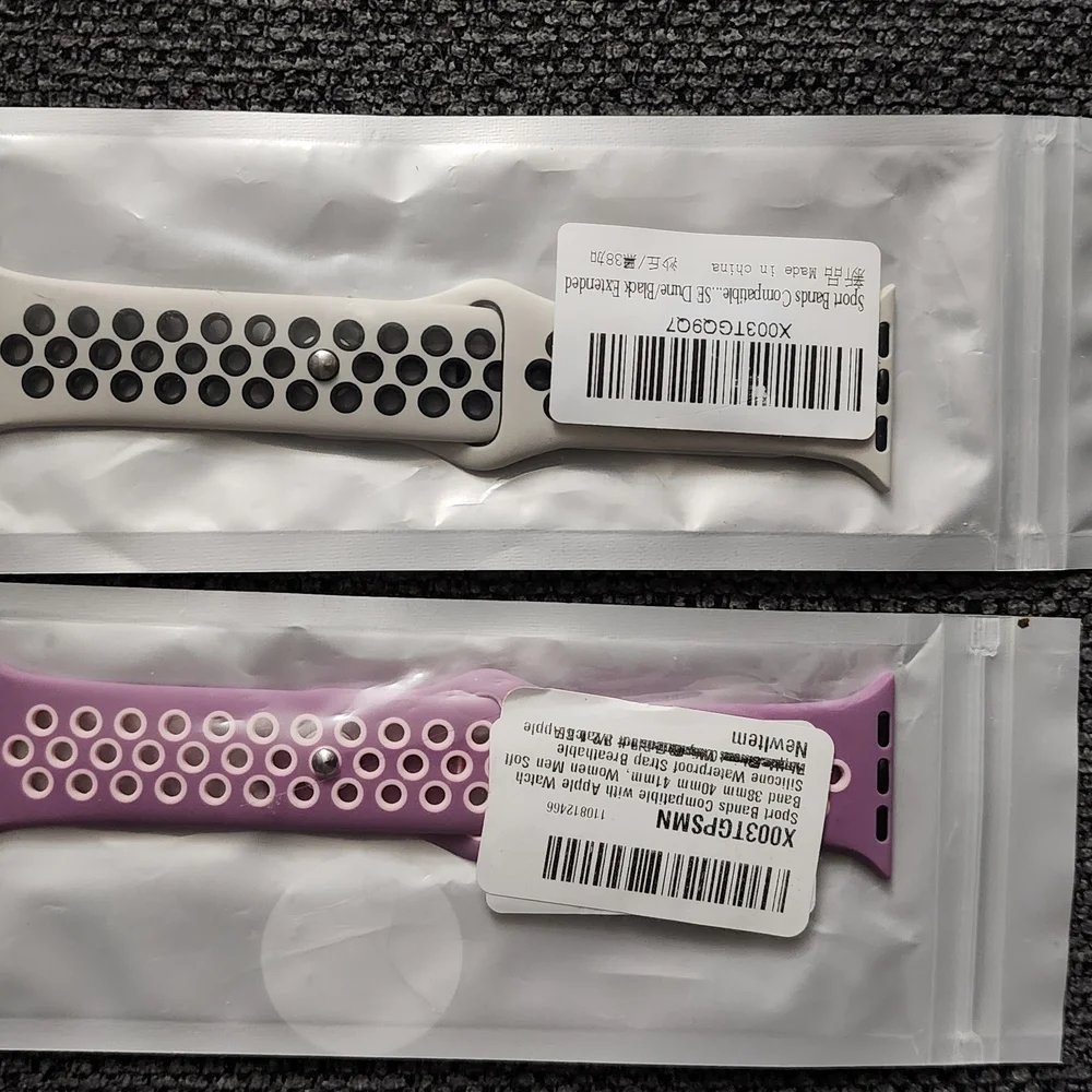 Apple Watch Bands White and Purple/Pink 2pk. For 38/40/41mm Apple QTche
